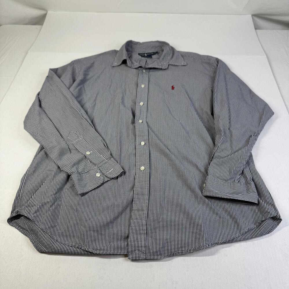 Ralph Lauren Men’s Button Up Blue and White Stripes Size L